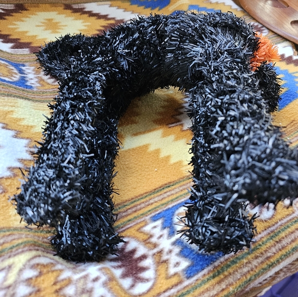 Vintage Tinsel Black Cat Halloween Decor Party Prop - Picture 2 of 4